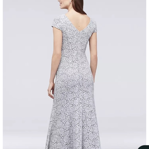 Alex Evening Wear 4 Elegant Gray Lace Evening Gown Mermaid formal NWT - Picture 2 of 12